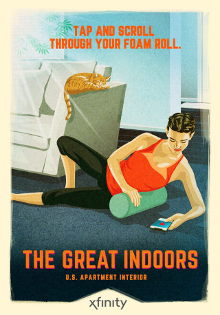 Xfinity の The Great Indoors のレトロなポスター