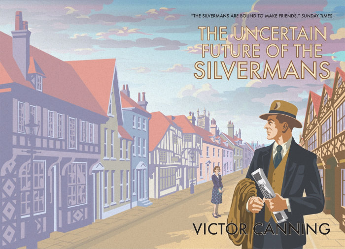 Fifties-style book cover of "The Uncertain Future of the Silvermans"