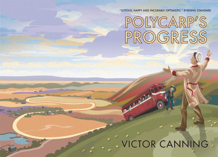 Pastische Retro style book cover of "Polycarps Progress"
