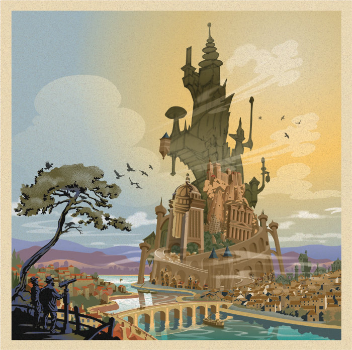 Torre de fantasia Discworld para Orion Publishing