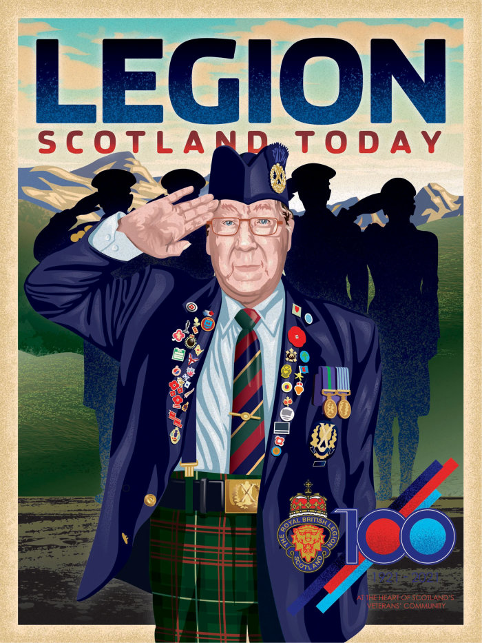 Capa de revista do 100º aniversário da Legião Britânica na Escócia