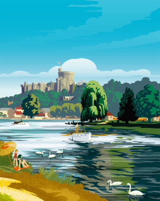Portada de la revista BBC Countryfile del Castillo de Windsor sobre el río Támesis