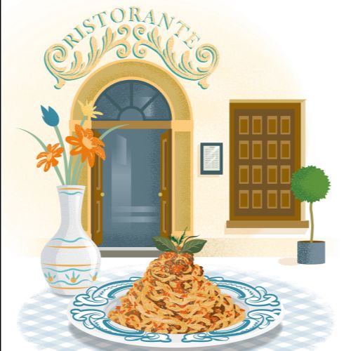 Italian Cooking Book Pasta Section illustration