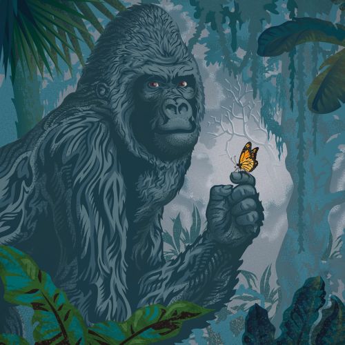 Poster art of a Gorilla holding a Butterfly