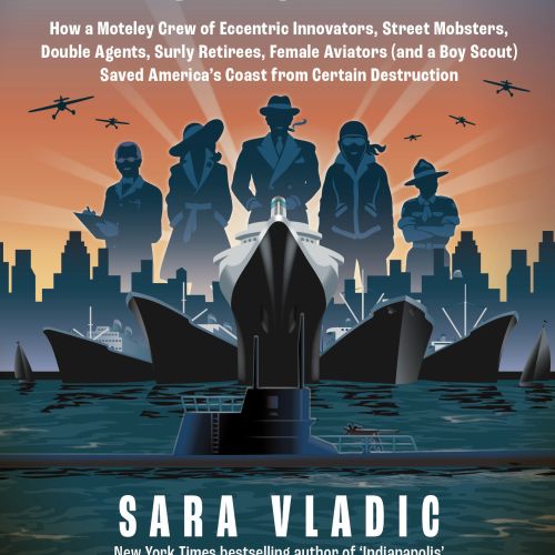 Book cover of The Dangerous Shore with silhouetted figures and a ship
