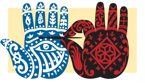 印度指甲花设计的传统插图