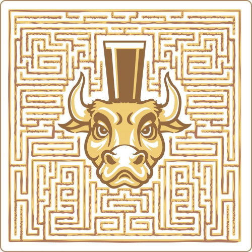 Minotaur in Labyrinth Graphic poster
