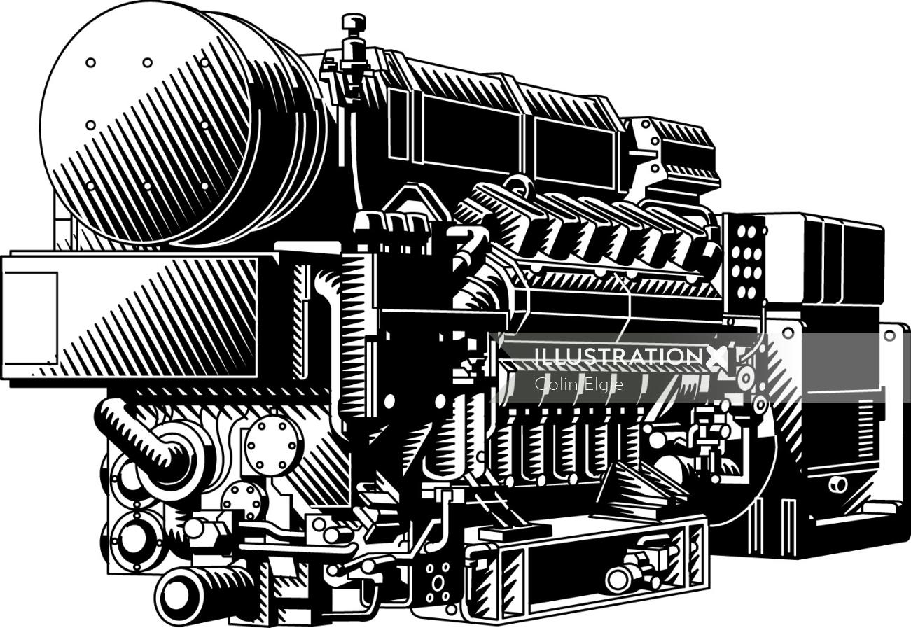 Una ilustración de un generador de energía