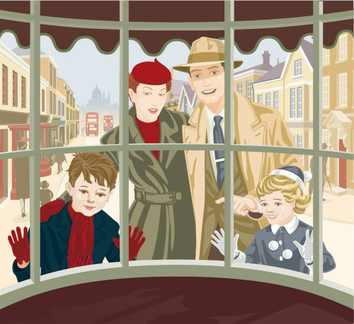 Illustration des acheteurs de fenêtre par Colin Elgie