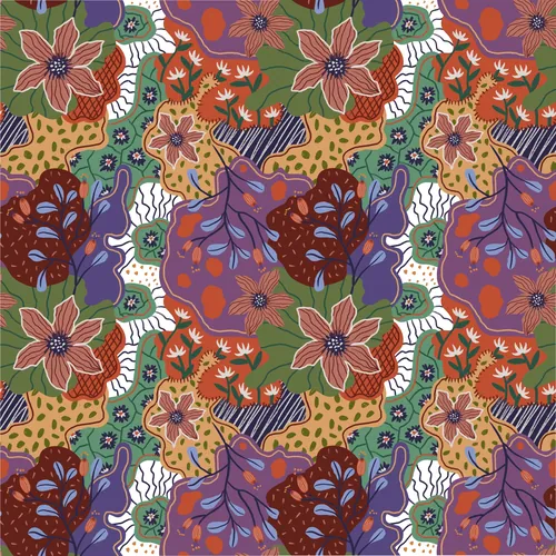 Motif botanique abstrait sans couture avec des fleurs éclatantes