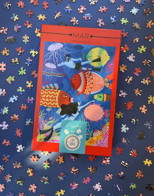 Coty Borio's MAR puzzle showing a colorful underwater scene among scattered pieces
