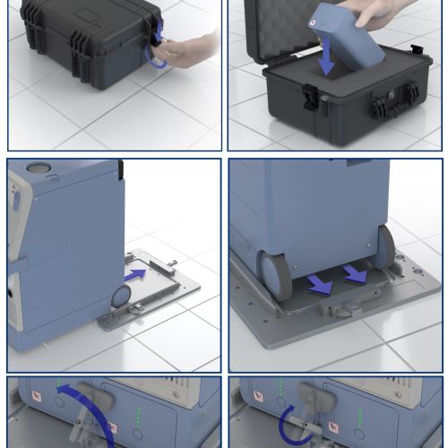 Locking travel cart with battery storage compartments by Craig Foster