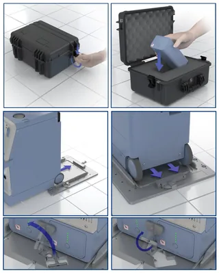 Locking travel cart with battery storage compartments by Craig Foster