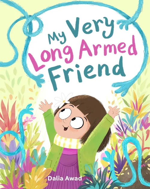 Portada del libro Mi amigo de brazos muy largos, ilustrada por Dalia Awad