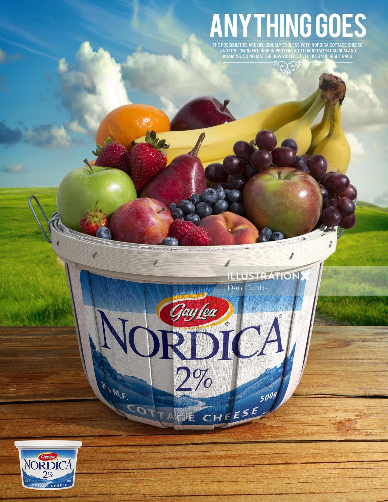 Packaging illustration of Gay Lea Nordica 2% Cottage Cheese 