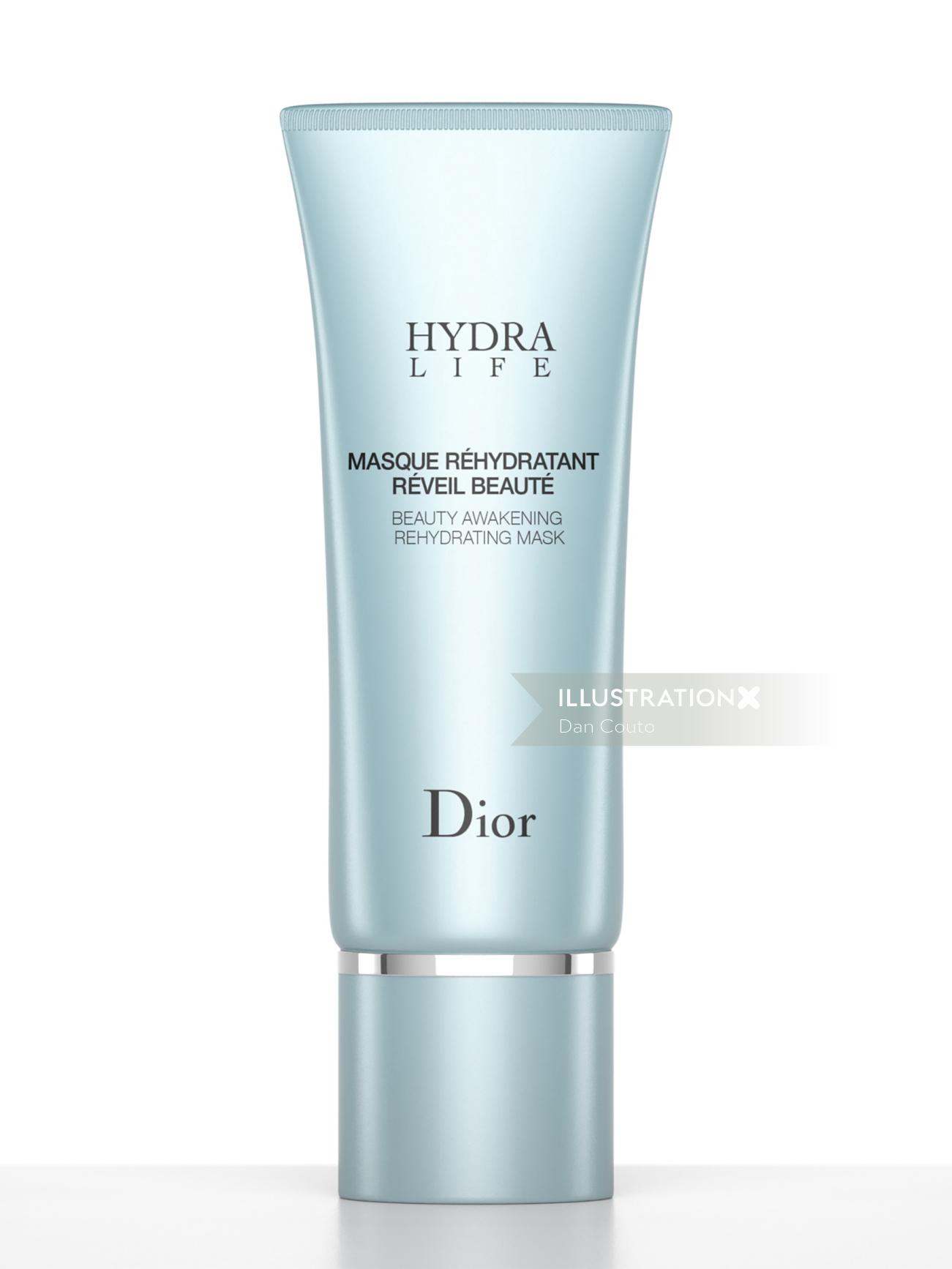 Dior Hydra Life Masque packaging illustration 