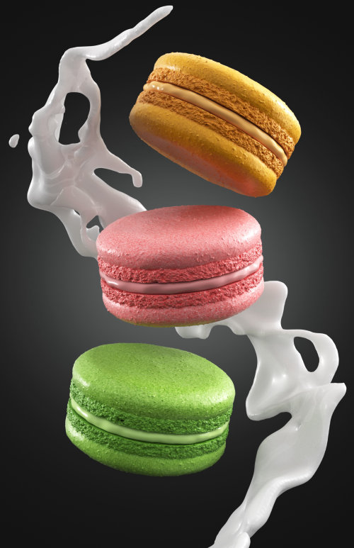 CGI rendering of a macaron