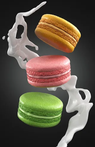 CGI rendering of a macaron