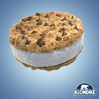 Representación 3D del sándwich de helado Klondike