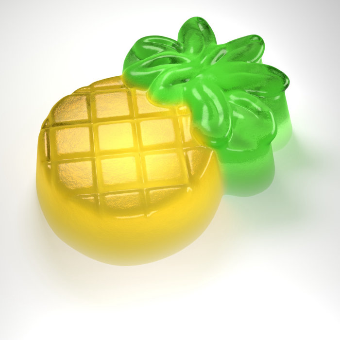 Less sugary pineapple-flavored gummies
