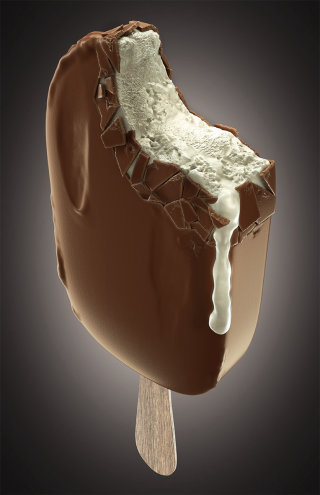 Um design CGI de uma barra de sorvete