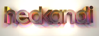 3D translucent layered text logo saying hedkandi by Dan Couto