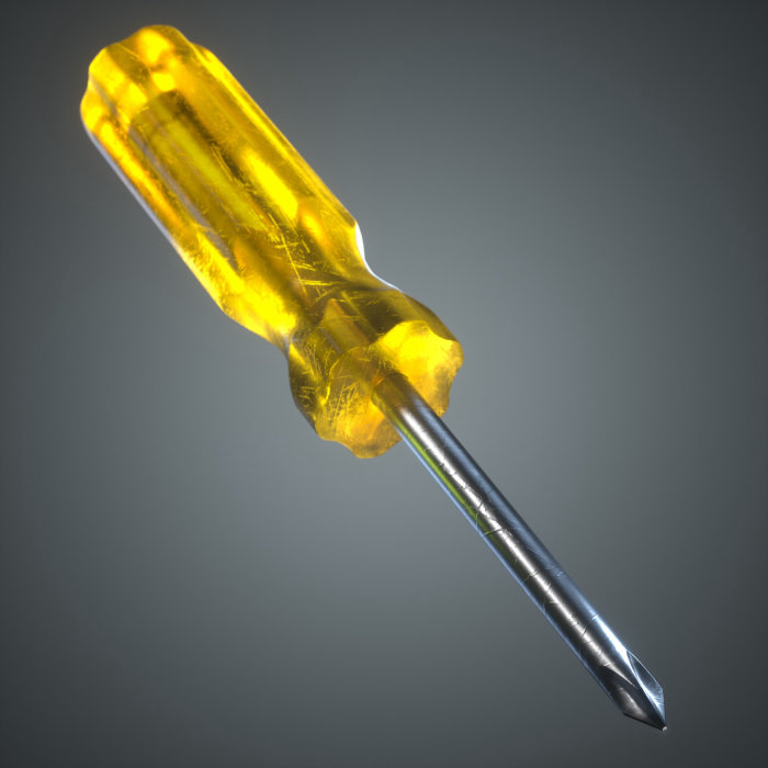 CGI rendering of a screwdriver