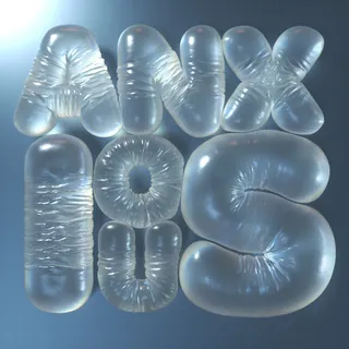 3D translucent balloon letters spelling 'ANXIOUS'