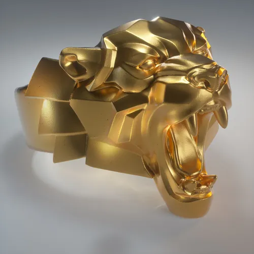 Gold panther ring with open mouth by Dan Couto
