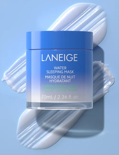 Renderização 3D de Dan Couto de um frasco de máscara facial noturna LANEIGE Water Sleeping Mask.