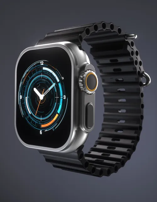 Rugged black smartwatch with compass display, illustrated by Dan Couto