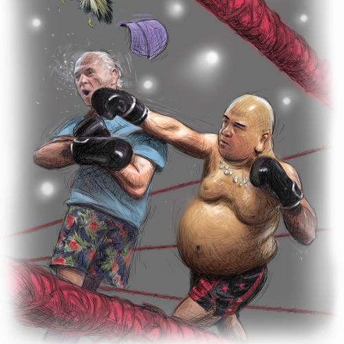 Jimmy Buffet in Boxing ring
