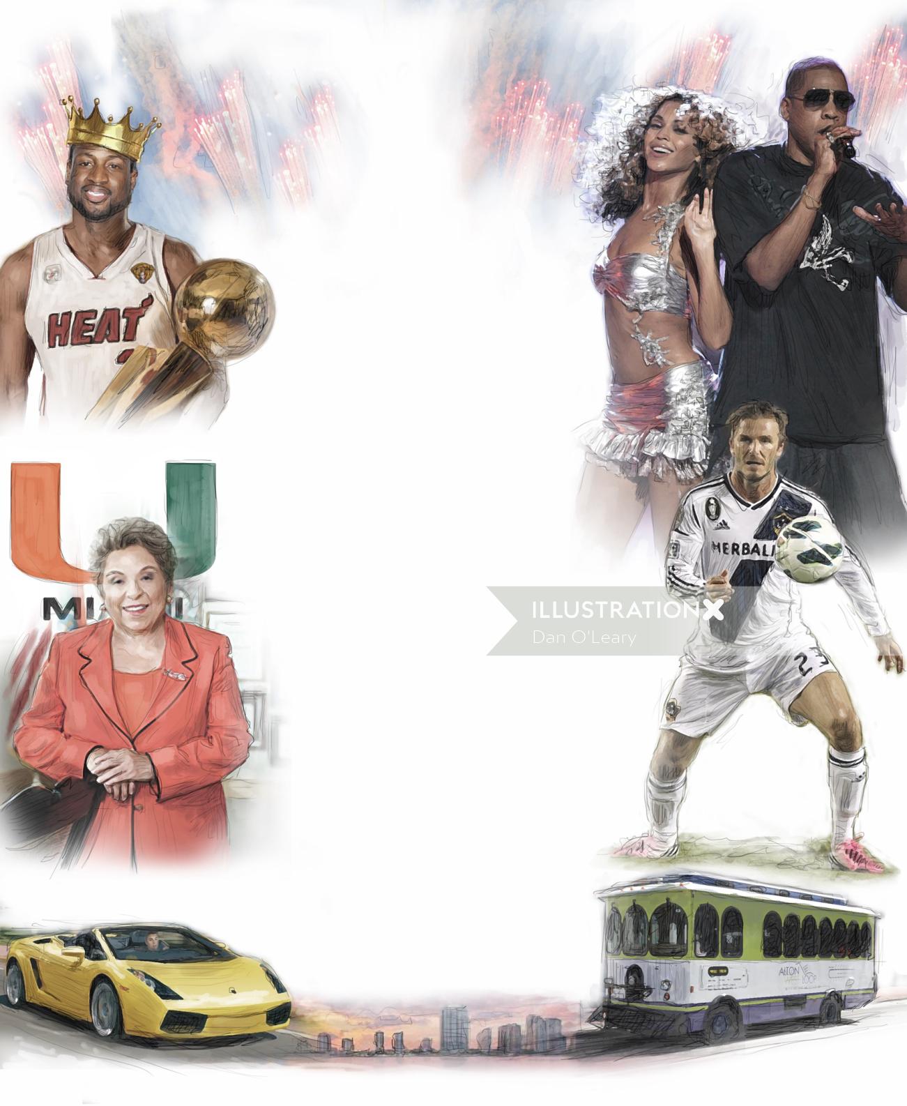 Multi sport collage poster
