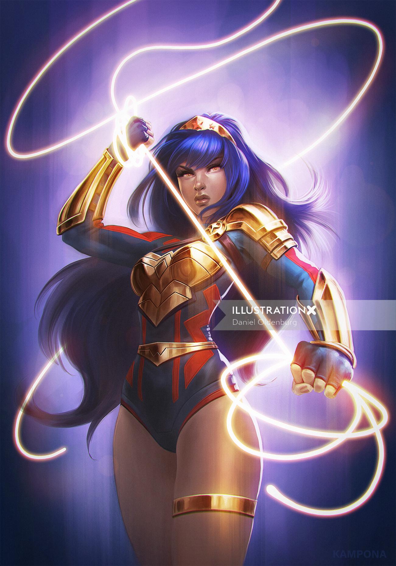 Figure design of Brazilian Wonder Woman "Yara Flor".