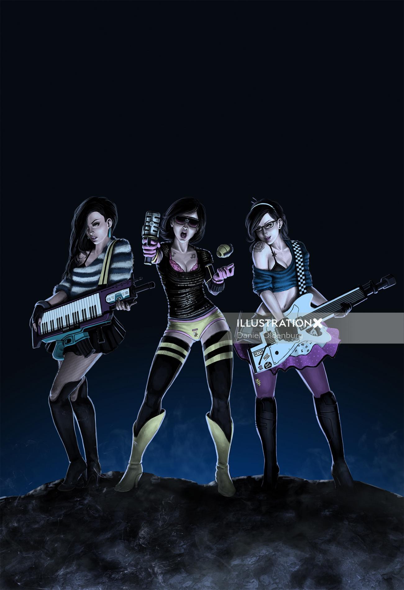 Poster of the fictional band named "Protecting My Society"