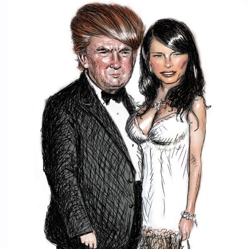Trump, Melania, US President cartoon and humour
