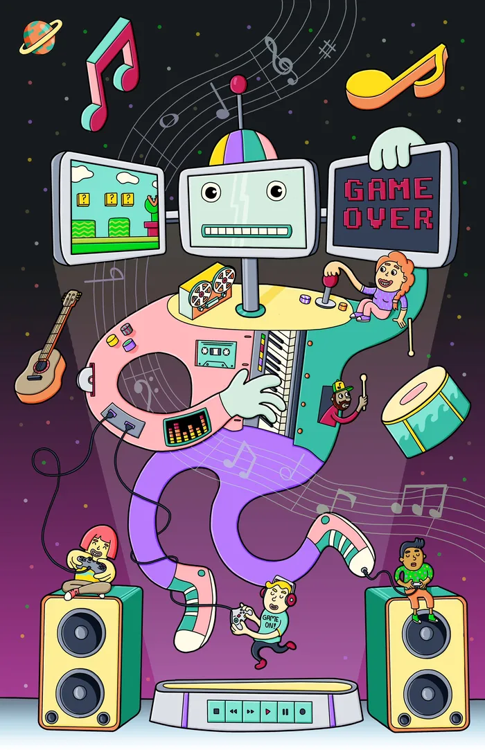 Pop music game over
