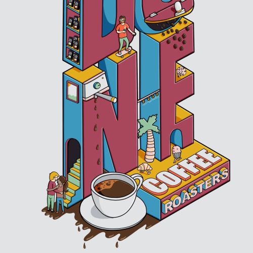 Dune Coffee Roasters advertising illustration