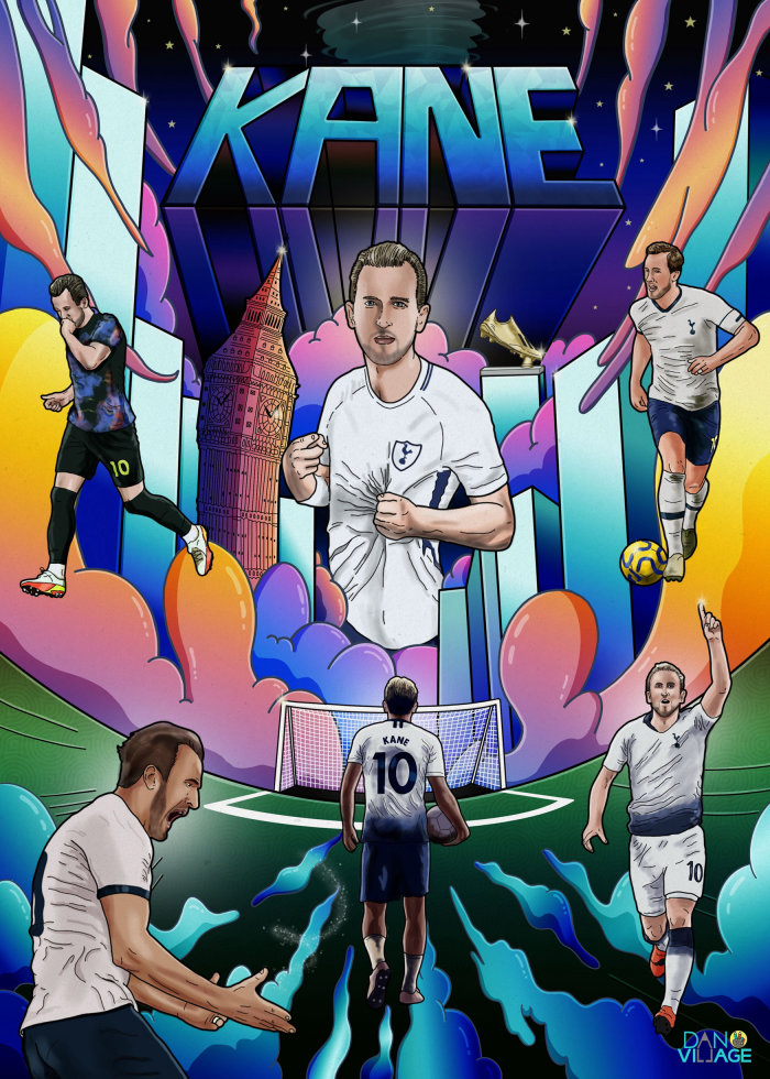 Légendaire Harry Kane du Tottenham Hotspur FC Poster