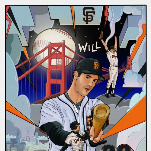 Baseball legend Will Clark's cartoon poster
