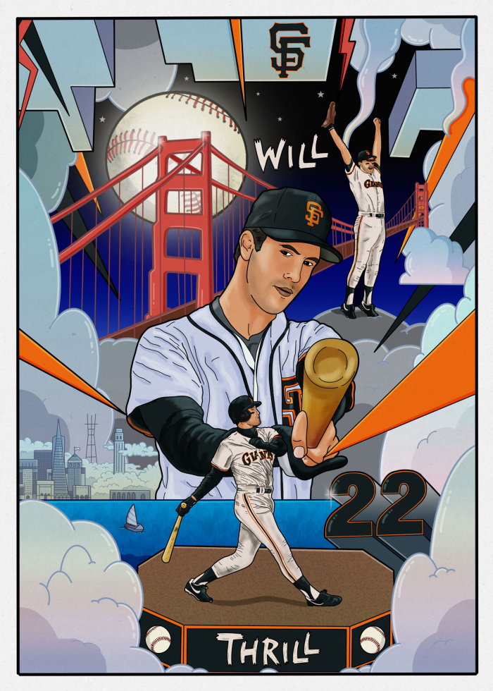 L&#39;affiche du dessin animé de la légende du baseball Will Clark