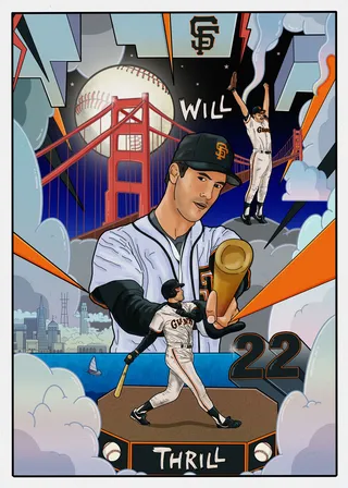 Baseball legend Will Clark's cartoon poster