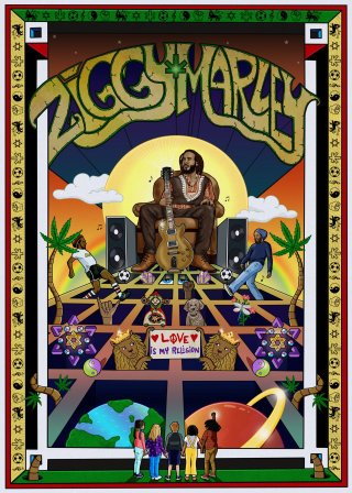 Póster en honor al ícono del reggae Ziggy Marley