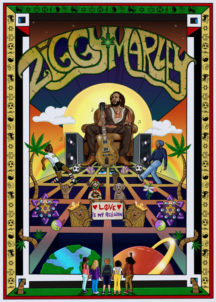 Afiche en honor al ícono del reggae Ziggy Marley