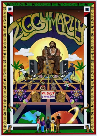 Poster honoring reggae icon Ziggy Marley