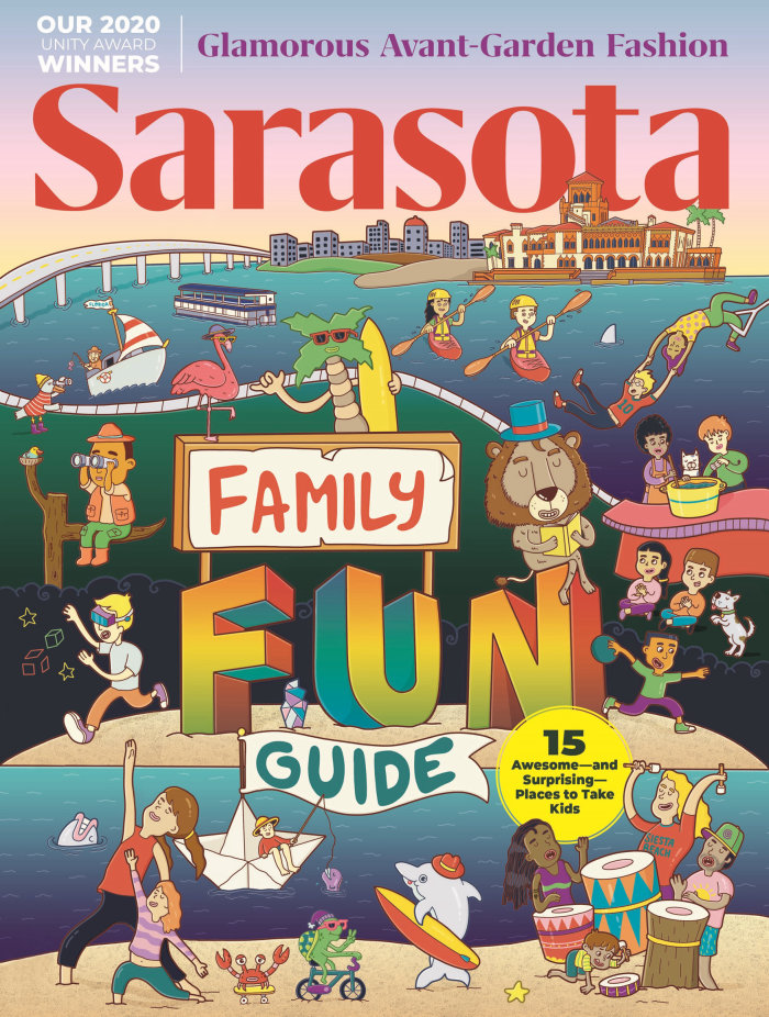 Sarasota Magazine cover on family fun