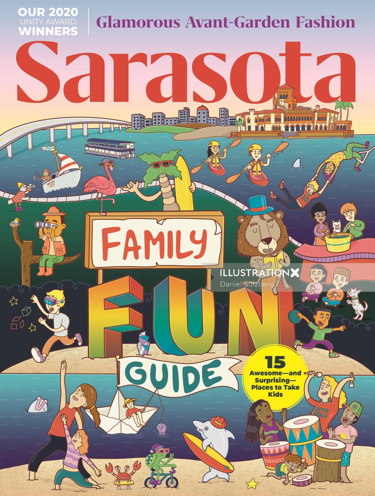 Sarasota Magazine cover on family fun