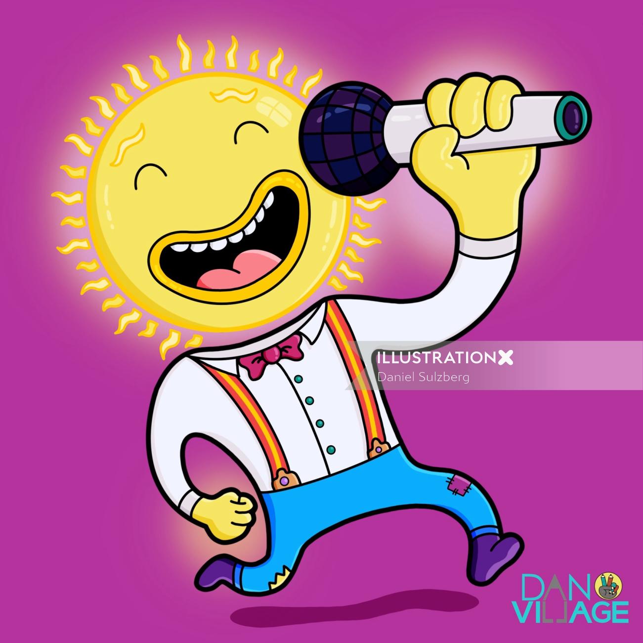 Comedy character of singing Sun