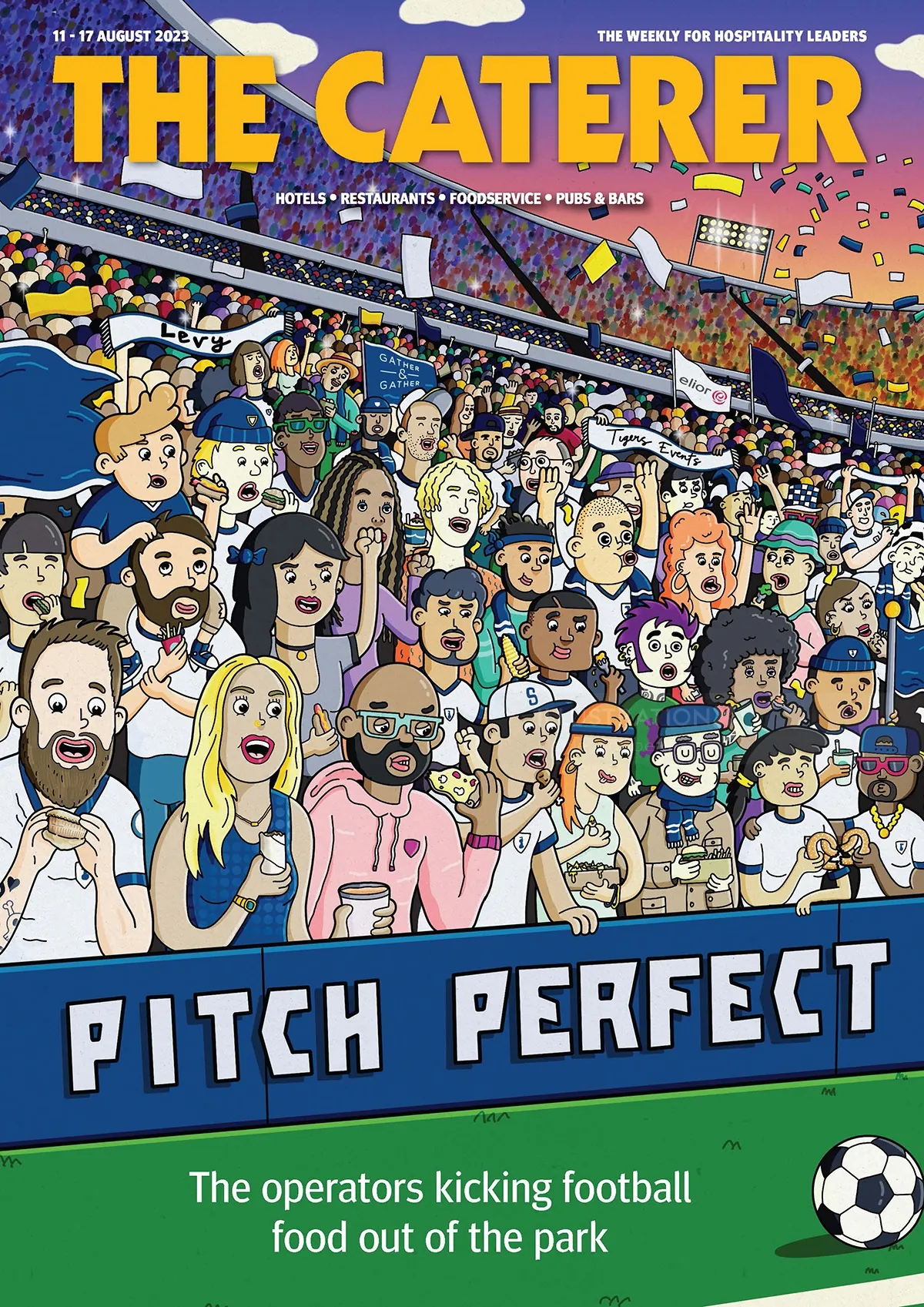 Illustration of crowd watching a football match by Daniel Sulzberg
