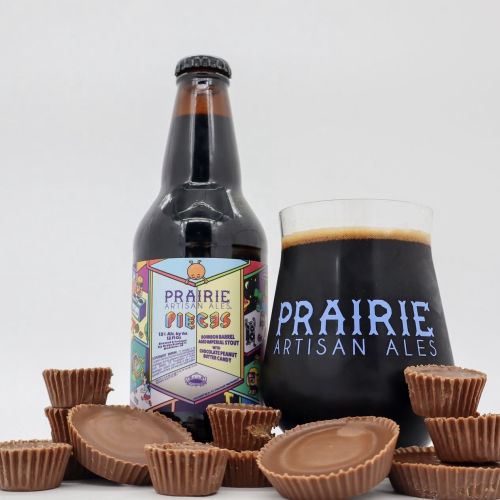 Prairie Artisan Ales beer bottle and glass with chocolates by Daniel Sulzberg